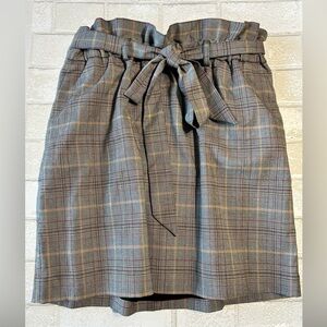 Express Plaid Pencil Skirt with Belt
